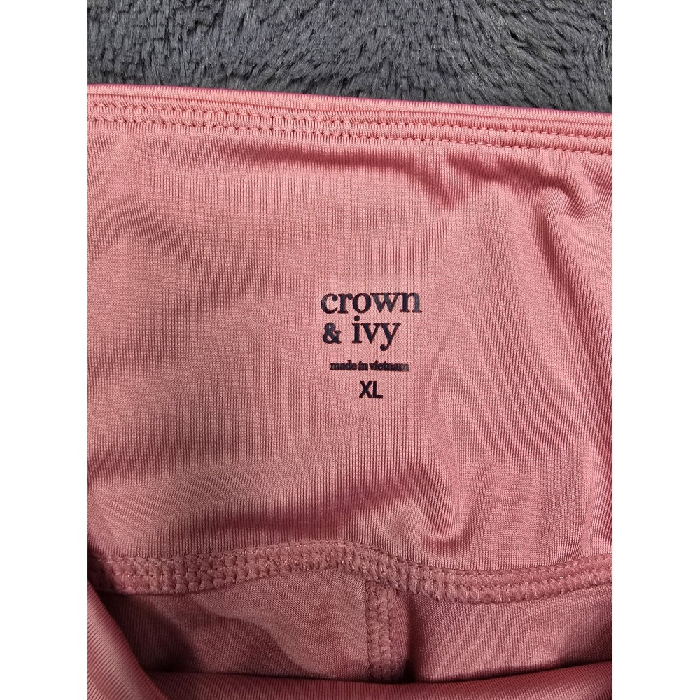 Crown & Ivy Womens Pink High Waisted Activewear Leggings with Pockets Size XL - Picture 4 of 6